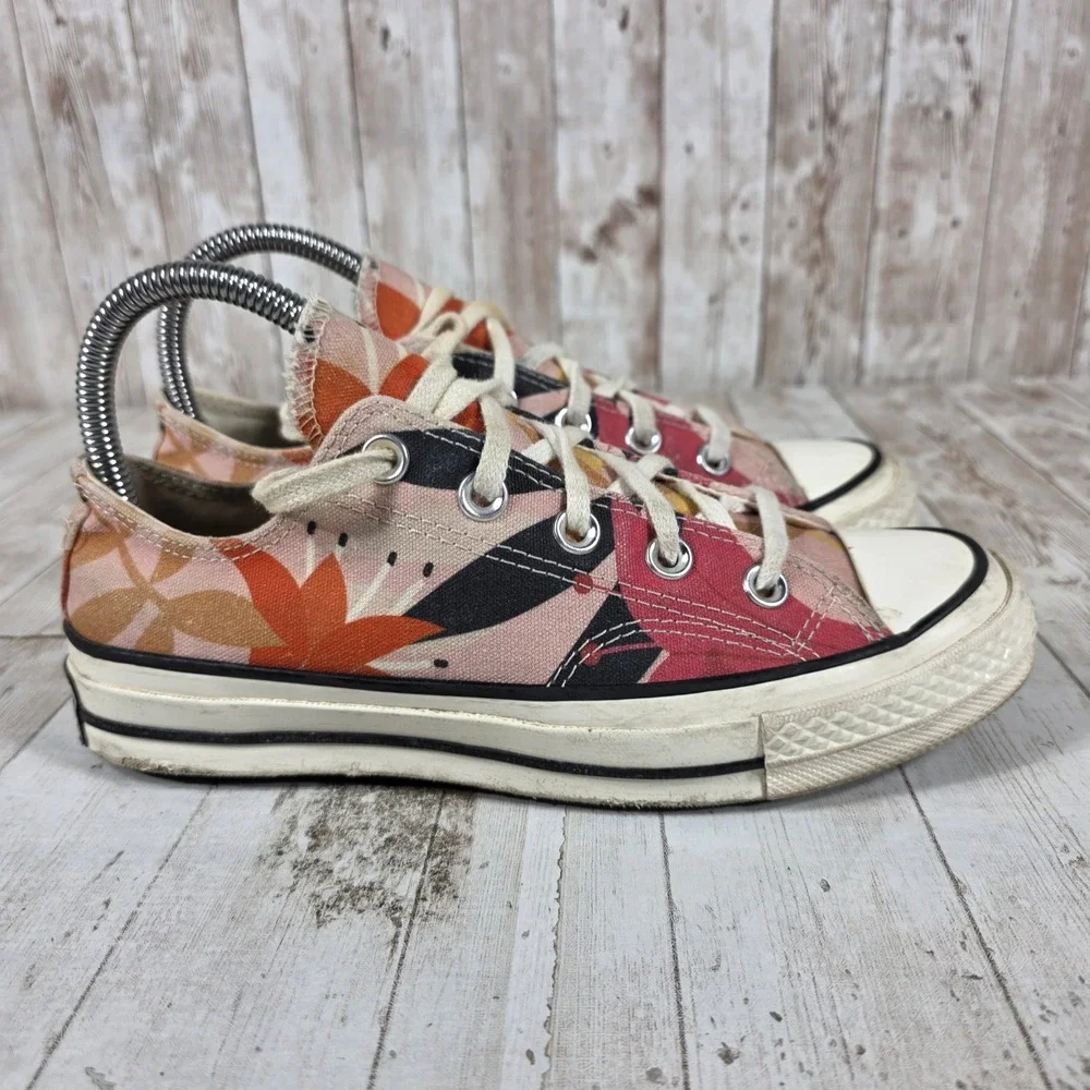 Converse Chuck 70 Ox Floral Low Top Sneakers Red Orange 568376C Womens 6